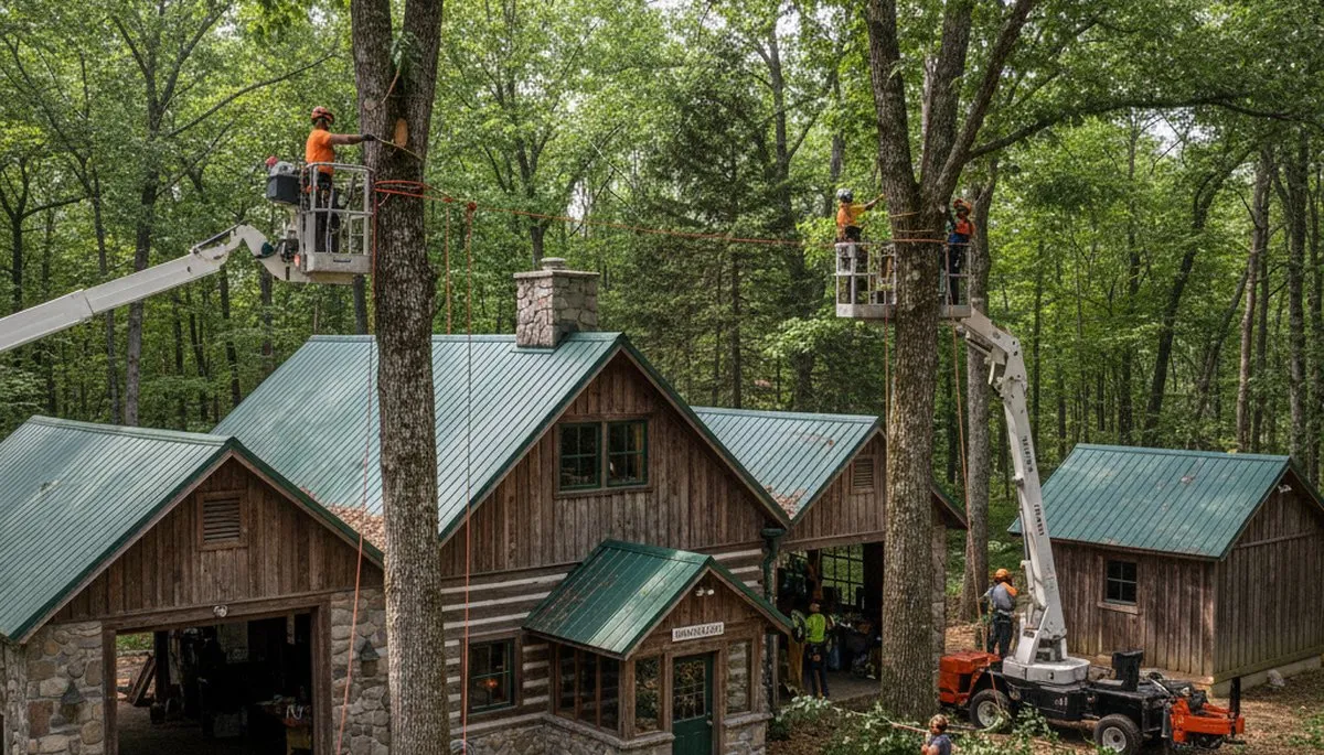 Tree service crew in Cincinnati, OH providing professional tree removal and trimming services