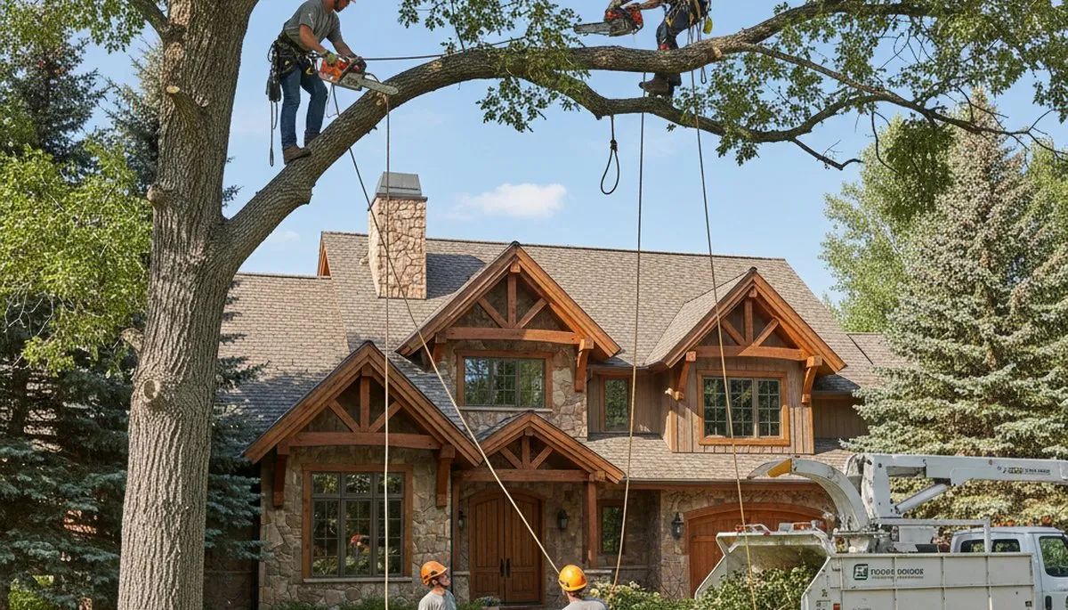 Cincinnati, OH tree service crew removing a tree for safe, professional residential tree removal