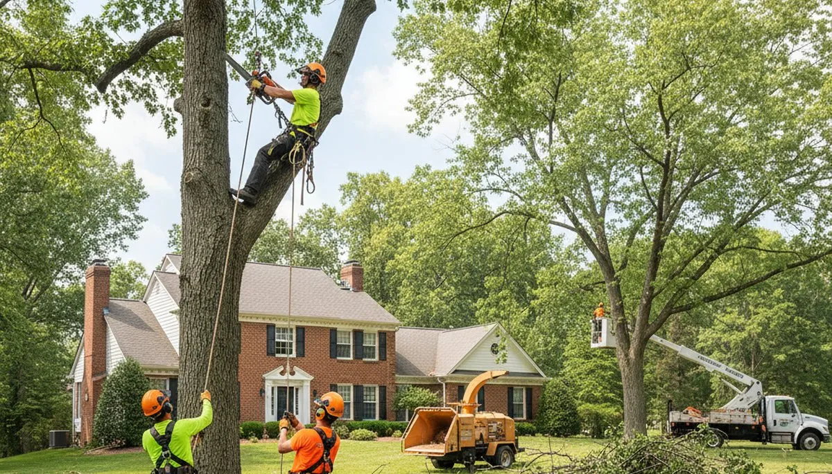 Tree service crew removing a tree in Cincinnati, OH