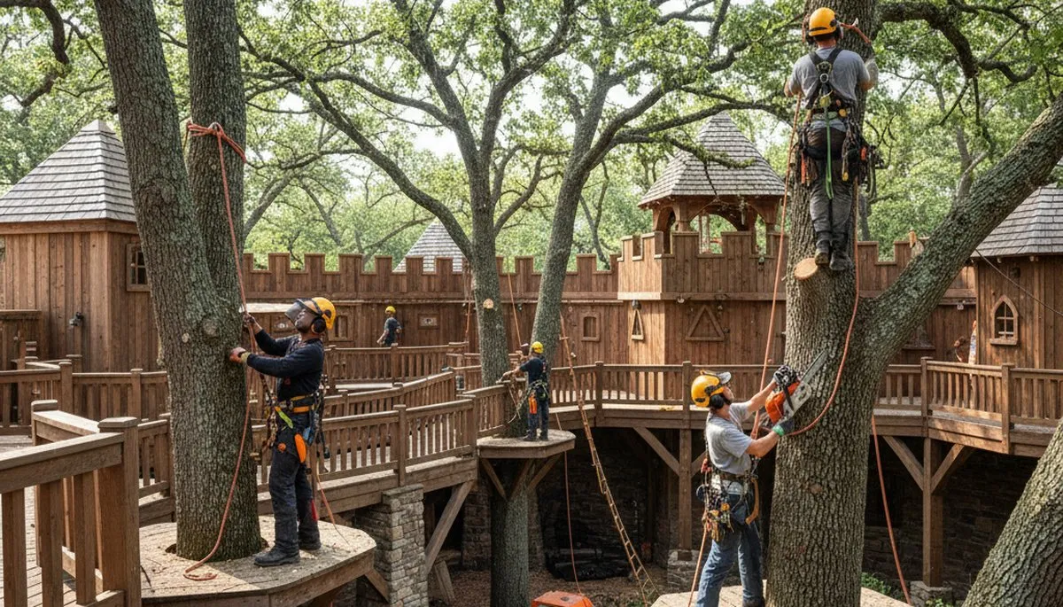 Tree service crew in Cincinnati, OH providing professional tree removal and trimming services