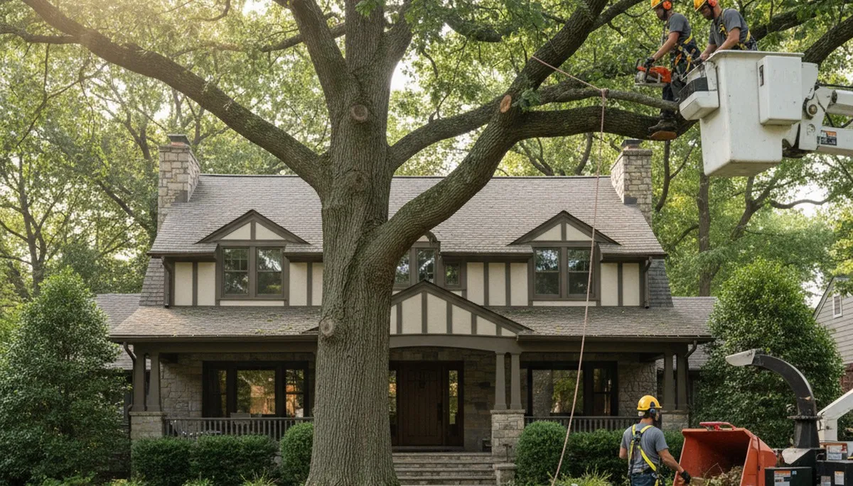 Tree service crew in Cincinnati, OH providing professional tree removal and trimming services