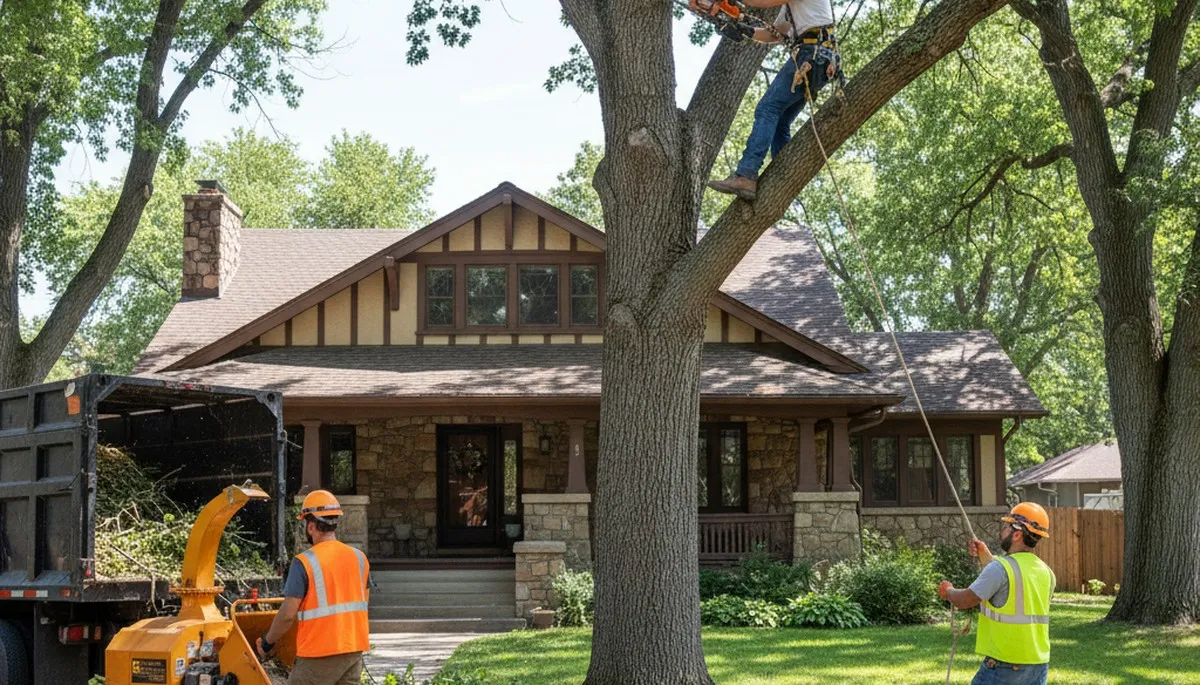 Tree service crew removing a tree in Cincinnati, OH for safe, professional removal