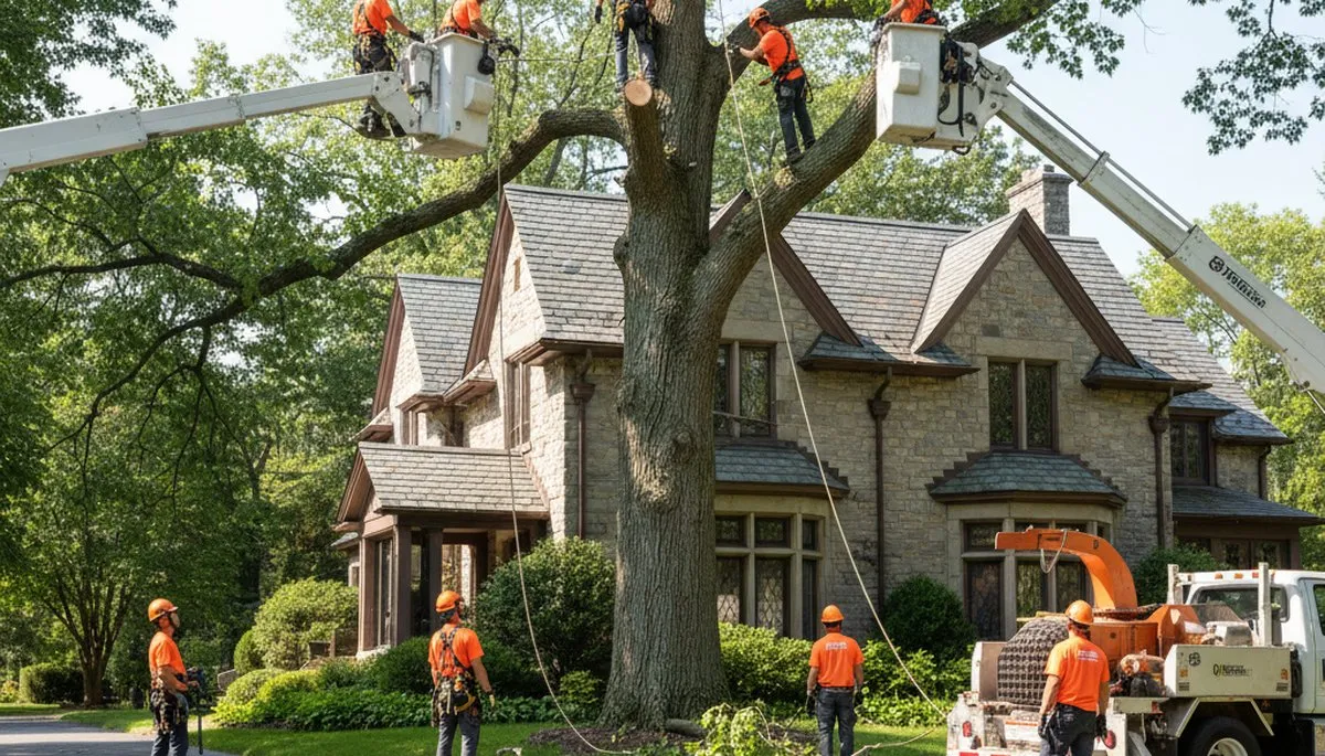 Tree service crew with removal equipment in Cincinnati, OH